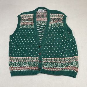 Vintage Autograph American Clothing 80's Knitted Sweater Vest Fair Isle Sz Med.